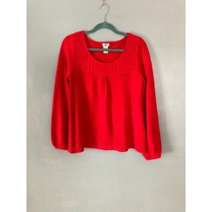 Worthington red v neck sweater size medium